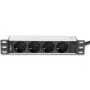 Techly I-CASE M10-4D maitinimo skirstymo įrenginys (PDU) 4 kintamosios srovės lizdai 1U Juoda, Sidabrinė