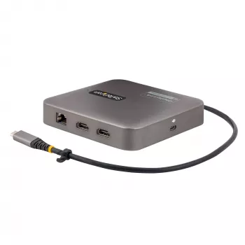 StarTech.com USB C dokinė stotelė, du 4K 60 Hz HDMI, suderinama su Macbook Pro (M1/M2/M3/M4) ir Windows, USB-A/USB-C 10 Gb/s centras, 100 W galios tiekimas, GbE, SD, 22 colių / 56 cm laidas