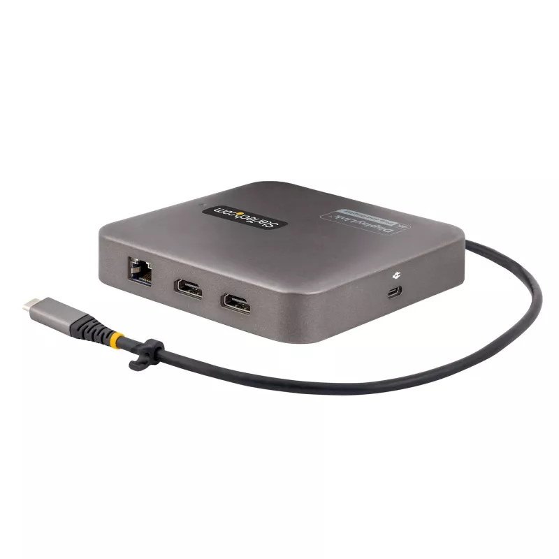 StarTech.com USB C dokinė stotelė, du 4K 60 Hz HDMI, suderinama su Macbook Pro (M1/M2/M3/M4) ir Windows, USB-A/USB-C 10 Gb/s centras, 100 W galios tiekimas, GbE, SD, 22 colių / 56 cm laidas