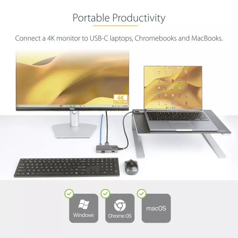 StarTech.com USB-C daugiafunkcis adapteris - 4K 60Hz HDMI - HDR - 2 prievadų 5Gbps USB 3.0 šakotuvas - 100W maitinimo perdavimas - GbE - Works with Chromebook sertifikuotas - Windows/macOS