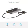 StarTech.com USB-C į dvigubą HDMI adapterį - USB-C arba A į 2x HDMI - 4K 60Hz - 100W maitinimo perdavimas - 1 pėdos (30 cm) integruotas kabelis - USB į HDMI kelių monitorių keitiklis nešiojamam kompiuteriui - TAA