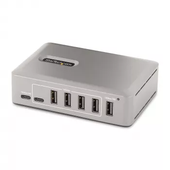 StarTech.com 10 prievadų USB-C šakotuvas – 8x USB-A/2x USB-C – maitinamas su 65W maitinimo šaltiniu – USB 3.1 10 Gbps – staliniam / nešiojamam kompiuteriui skirtas USB šakotuvas su USB-IF sertifikuotu 3 pėdų fiksuojamu kabeliu, USB C šakotuvas