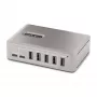 StarTech.com 10 prievadų USB-C šakotuvas – 8x USB-A/2x USB-C – maitinamas su 65W maitinimo šaltiniu – USB 3.1 10 Gbps – staliniam / nešiojamam kompiuteriui skirtas USB šakotuvas su USB-IF sertifikuotu 3 pėdų fiksuojamu kabeliu, USB C šakotuvas