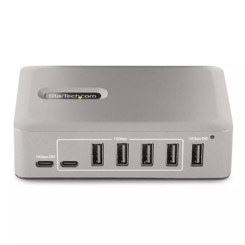 StarTech.com 10 prievadų USB-C šakotuvas – 8x USB-A/2x USB-C – maitinamas su 65W maitinimo šaltiniu – USB 3.1 10 Gbps – staliniam / nešiojamam kompiuteriui skirtas USB šakotuvas su USB-IF sertifikuotu 3 pėdų fiksuojamu kabeliu, USB C šakotuvas