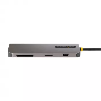 StarTech.com USB-C universali jungtis, 4K 60Hz HDMI vaizdo išvestis, 3 prievadų 5 Gbps USB-A šakotuvas, 100 W USB maitinimo perdavimas / GbE / SD / MicroSD, 30 cm laidas, nešiojama nešiojamojo kompiuterio dokinimo stotelė
