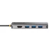 StarTech.com USB-C universali jungtis, 4K 60Hz HDMI vaizdo išvestis, 3 prievadų 5 Gbps USB-A šakotuvas, 100 W USB maitinimo perdavimas / GbE / SD / MicroSD, 30 cm laidas, nešiojama nešiojamojo kompiuterio dokinimo stotelė