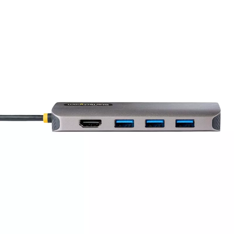 StarTech.com USB-C universali jungtis, 4K 60Hz HDMI vaizdo išvestis, 3 prievadų 5 Gbps USB-A šakotuvas, 100 W USB maitinimo perdavimas / GbE / SD / MicroSD, 30 cm laidas, nešiojama nešiojamojo kompiuterio dokinimo stotelė