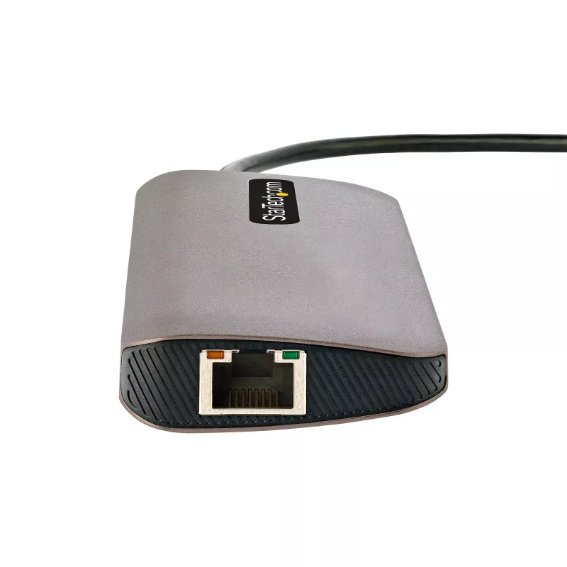 StarTech.com USB-C universali jungtis, 4K 60Hz HDMI vaizdo išvestis, 3 prievadų 5 Gbps USB-A šakotuvas, 100 W USB maitinimo perdavimas / GbE / SD / MicroSD, 30 cm laidas, nešiojama nešiojamojo kompiuterio dokinimo stotelė