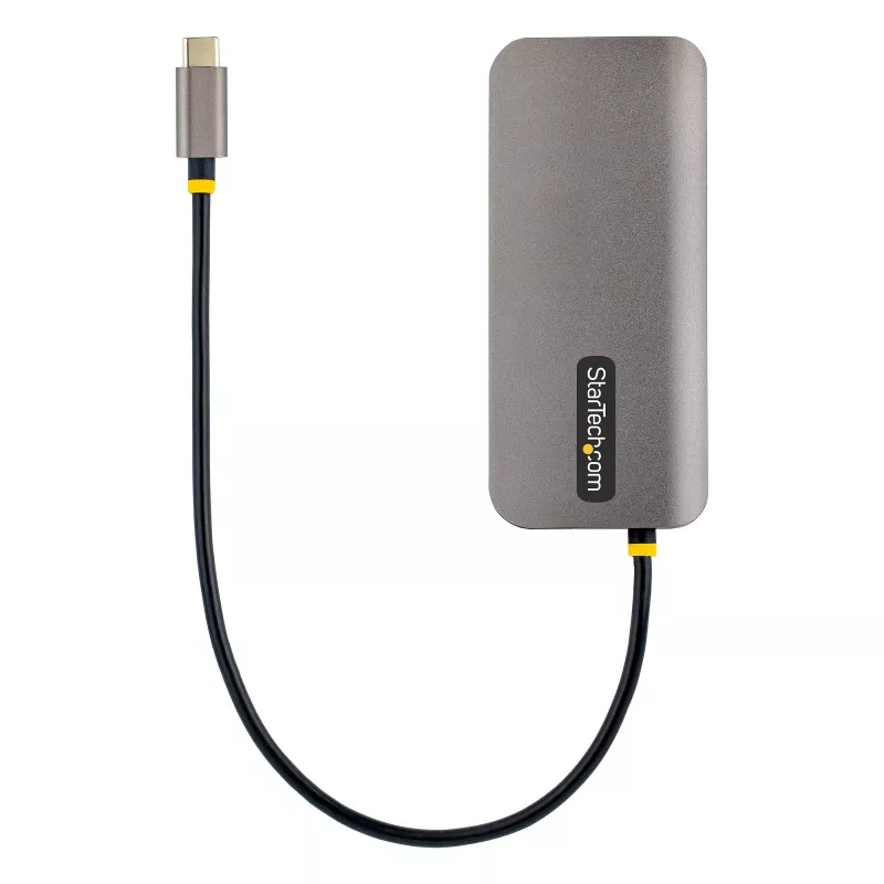 StarTech.com USB-C universali jungtis, 4K 60Hz HDMI vaizdo išvestis, 3 prievadų 5 Gbps USB-A šakotuvas, 100 W USB maitinimo perdavimas / GbE / SD / MicroSD, 30 cm laidas, nešiojama nešiojamojo kompiuterio dokinimo stotelė