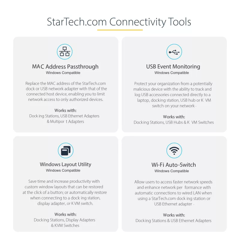 StarTech.com USB-C universali jungtis, 4K 60Hz HDMI vaizdo išvestis, 3 prievadų 5 Gbps USB-A šakotuvas, 100 W USB maitinimo perdavimas / GbE / SD / MicroSD, 30 cm laidas, nešiojama nešiojamojo kompiuterio dokinimo stotelė
