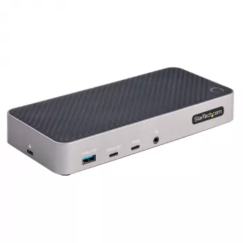 StarTech.com USB-C trijų monitorių dokavimo stotis - HDMI/DP trigubas 4k USB-C dokas - 5x USB šakotuvas - GbE - 100W PD - universali kelių monitorių dokavimo stotis - suderinama su Thunderbolt 3/4