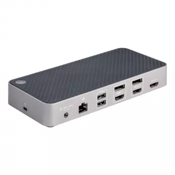 StarTech.com USB-C trijų monitorių dokavimo stotis - HDMI/DP trigubas 4k USB-C dokas - 5x USB šakotuvas - GbE - 100W PD - universali kelių monitorių dokavimo stotis - suderinama su Thunderbolt 3/4