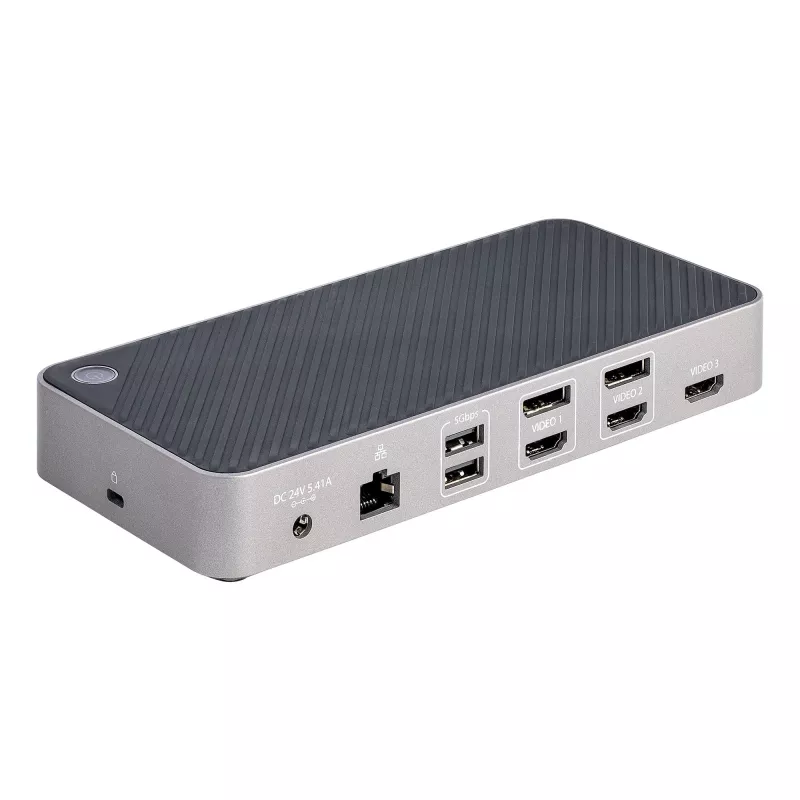StarTech.com USB-C trijų monitorių dokavimo stotis - HDMI/DP trigubas 4k USB-C dokas - 5x USB šakotuvas - GbE - 100W PD - universali kelių monitorių dokavimo stotis - suderinama su Thunderbolt 3/4