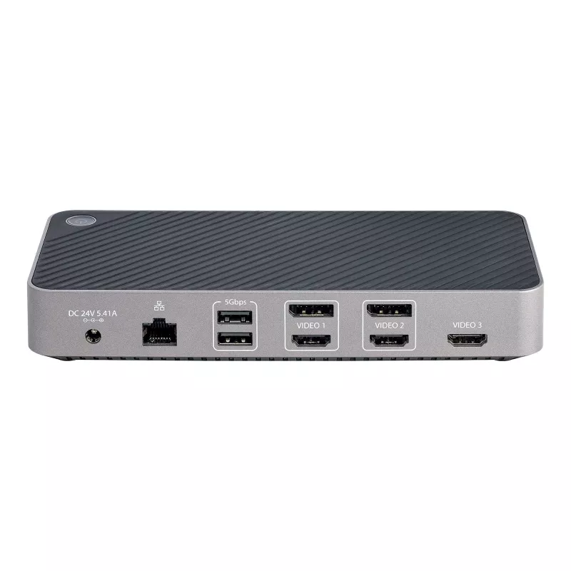 StarTech.com USB-C trijų monitorių dokavimo stotis - HDMI/DP trigubas 4k USB-C dokas - 5x USB šakotuvas - GbE - 100W PD - universali kelių monitorių dokavimo stotis - suderinama su Thunderbolt 3/4