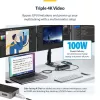 StarTech.com USB-C trijų monitorių dokavimo stotis - HDMI/DP trigubas 4k USB-C dokas - 5x USB šakotuvas - GbE - 100W PD - universali kelių monitorių dokavimo stotis - suderinama su Thunderbolt 3/4