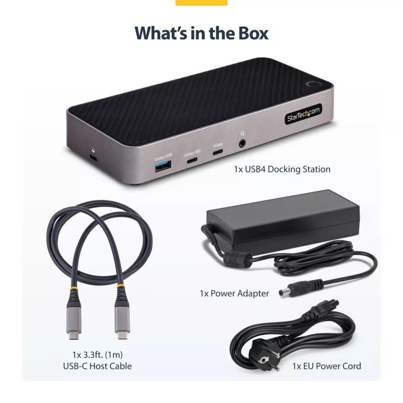StarTech.com USB-C trijų monitorių dokavimo stotis - HDMI/DP trigubas 4k USB-C dokas - 5x USB šakotuvas - GbE - 100W PD - universali kelių monitorių dokavimo stotis - suderinama su Thunderbolt 3/4