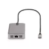 StarTech.com USB-C trigubo monitoriaus daugiafunkcis adapteris, dviguba 4K 60Hz + 4K 30Hz HDMI ir DisplayPort, 3 prievadų USB 10Gbps šakotuvas, 100W PD pralaidumas, GbE, kelioninė dokinė stotelė, Windows ir ChromeOS
