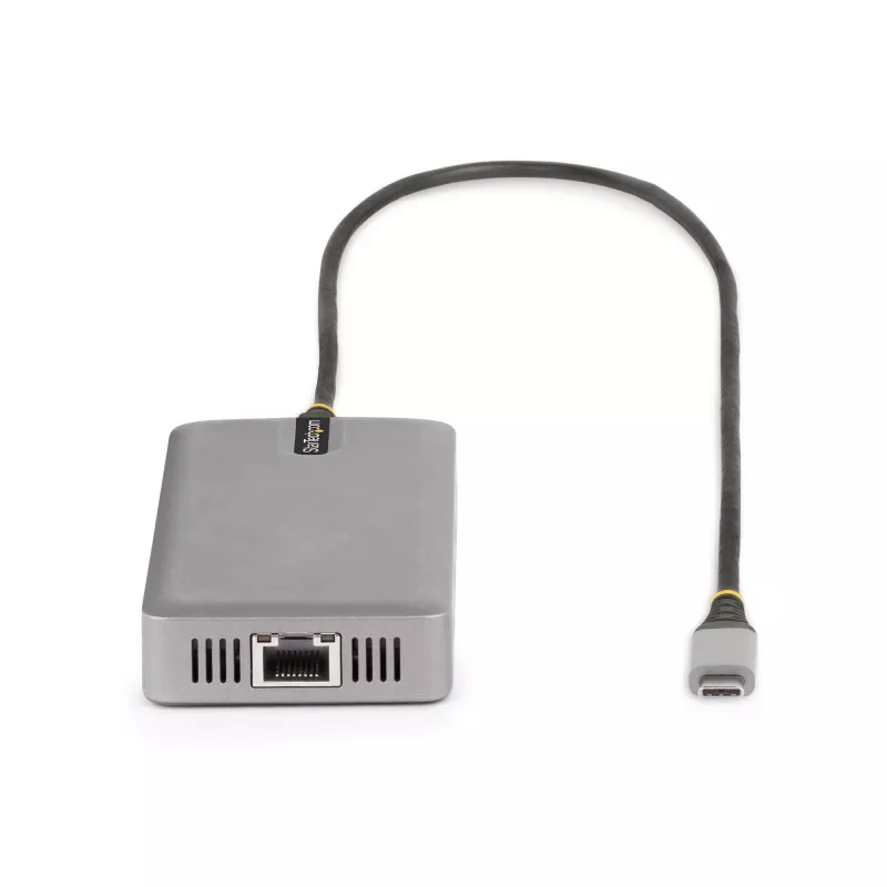 StarTech.com USB-C trigubo monitoriaus daugiafunkcis adapteris, dviguba 4K 60Hz + 4K 30Hz HDMI ir DisplayPort, 3 prievadų USB 10Gbps šakotuvas, 100W PD pralaidumas, GbE, kelioninė dokinė stotelė, Windows ir ChromeOS