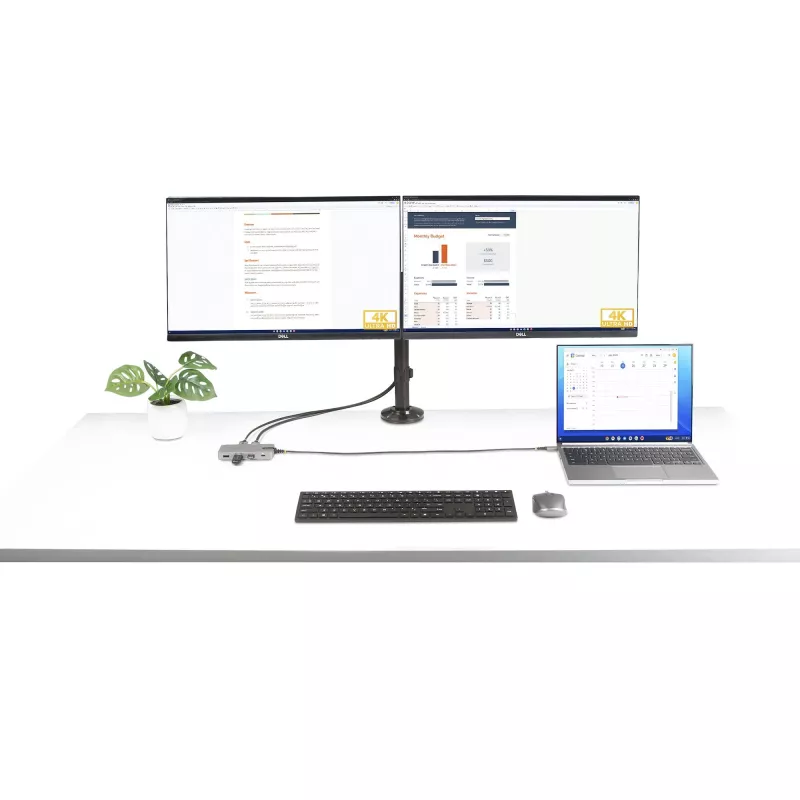 StarTech.com USB-C trigubo monitoriaus daugiafunkcis adapteris, dviguba 4K 60Hz + 4K 30Hz HDMI ir DisplayPort, 3 prievadų USB 10Gbps šakotuvas, 100W PD pralaidumas, GbE, kelioninė dokinė stotelė, Windows ir ChromeOS