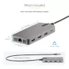 StarTech.com USB-C trigubo monitoriaus daugiafunkcis adapteris, dviguba 4K 60Hz + 4K 30Hz HDMI ir DisplayPort, 3 prievadų USB 10Gbps šakotuvas, 100W PD pralaidumas, GbE, kelioninė dokinė stotelė, Windows ir ChromeOS