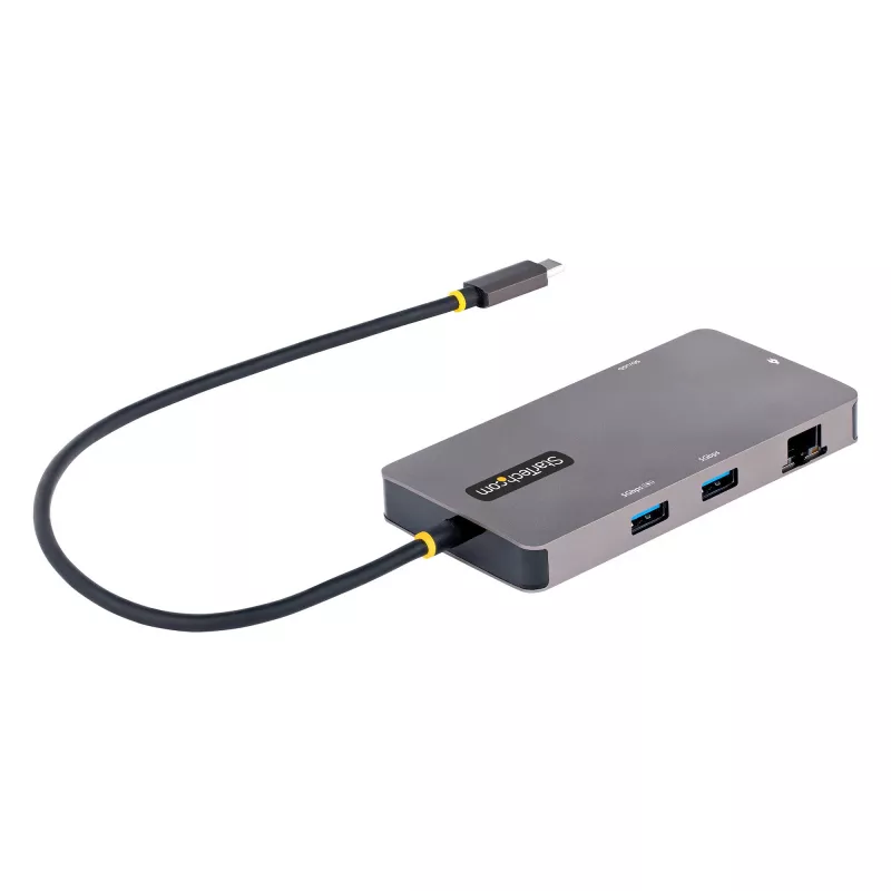 StarTech.com USB C daugiafunkcis adapteris, dviguba HDMI vaizdo išvestis, 4K 60Hz, 2 prievadų 5Gbps USB-A šakotuvas, 100W maitinimo perdavimas / GbE / SD / MicroSD, 12 col./30 cm laidas, kelioninis dokas, nešiojamojo kompiuterio prijungimo stotelė