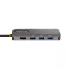 StarTech.com USB C kelių prievadų adapteris, 4K 60Hz HDMI vaizdo, 3 prievadų 5Gbps USB šakotuvas, 100W Power Delivery perdavimas, GbE, 12 colių/30 cm kabelis, Mini kelioninis dokas, nešiojamojo kompiuterio dokavimo stotelė