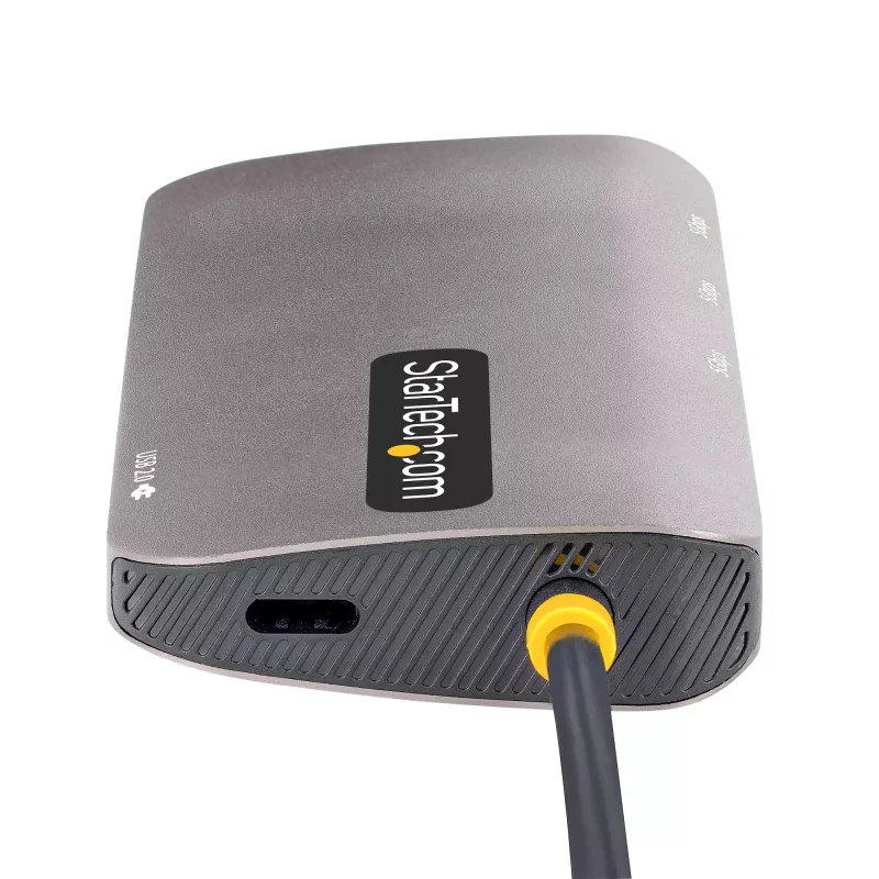 StarTech.com USB C kelių prievadų adapteris, 4K 60Hz HDMI vaizdo, 3 prievadų 5Gbps USB šakotuvas, 100W Power Delivery perdavimas, GbE, 12 colių/30 cm kabelis, Mini kelioninis dokas, nešiojamojo kompiuterio dokavimo stotelė