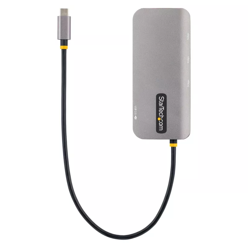 StarTech.com USB C kelių prievadų adapteris, 4K 60Hz HDMI vaizdo, 3 prievadų 5Gbps USB šakotuvas, 100W Power Delivery perdavimas, GbE, 12 colių/30 cm kabelis, Mini kelioninis dokas, nešiojamojo kompiuterio dokavimo stotelė