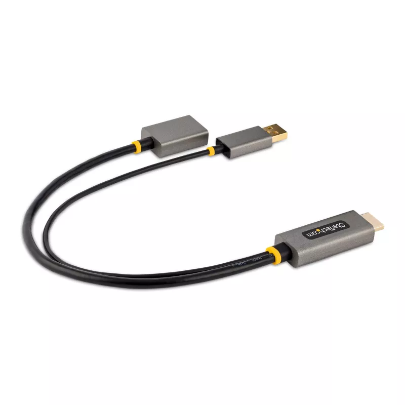 StarTech.com 30 cm HDMI į DisplayPort adapterio kabelis, aktyvus 4K 60Hz HDMI 2.0 į DP 1.2 keitiklis, HDR, maitinamas per USB magistralę, HDMI šaltinis į DisplayPort monitorių nešiojamiesiems / stacionariems kompiuteriams