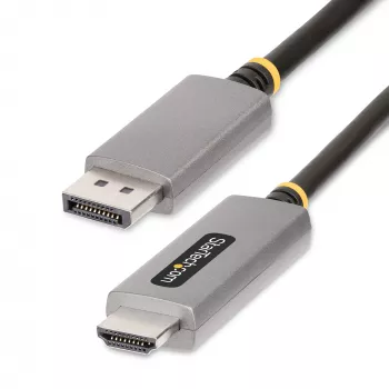 StarTech.com 6 pėdų (2 m) DisplayPort į HDMI adapterio kabelis, 8K 60Hz, 4K 144Hz, HDR10, DP 1.4 į HDMI 2.1 aktyvus vaizdo keitiklis, DisplayPort staliniam kompiuteriui į HDMI monitorių, M/M - DisplayPort į HDMI laidas