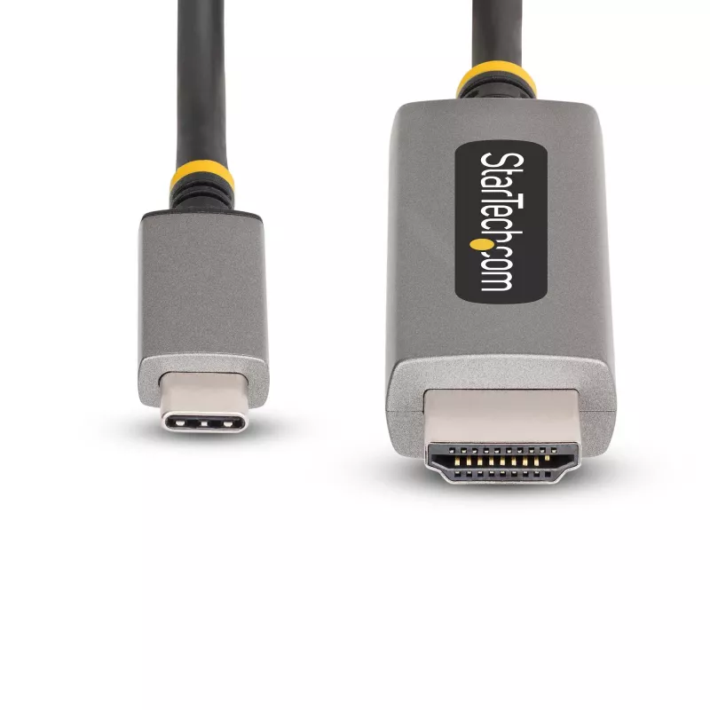 StarTech.com 3 pėdų (1 m) USB-C į HDMI adapterio kabelis, 8K 60 Hz, 4K 144 Hz, HDR10, USB Type-C į HDMI 2.1 vaizdo keitiklio kabelis, suderinamas su USB-C DP Alt Mode/USB4/Thunderbolt 3/4 – USB-C nešiojamasis kompiuteris prie HDMI monitoriaus