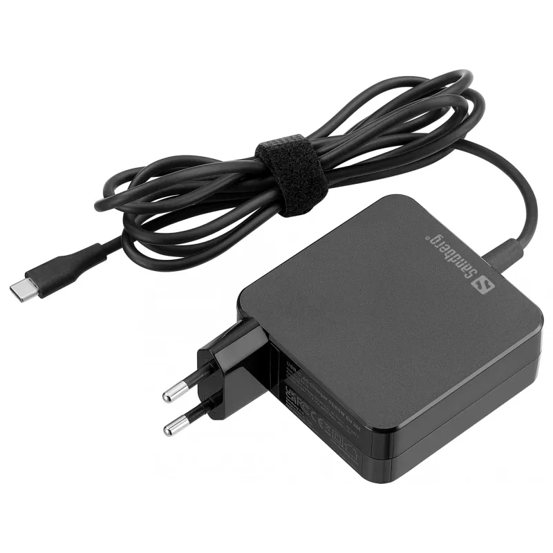 Sandberg USB-C AC Charger PD65W EU 2M, vidaus, kintamoji srovė, 20 V, 1 m, juoda