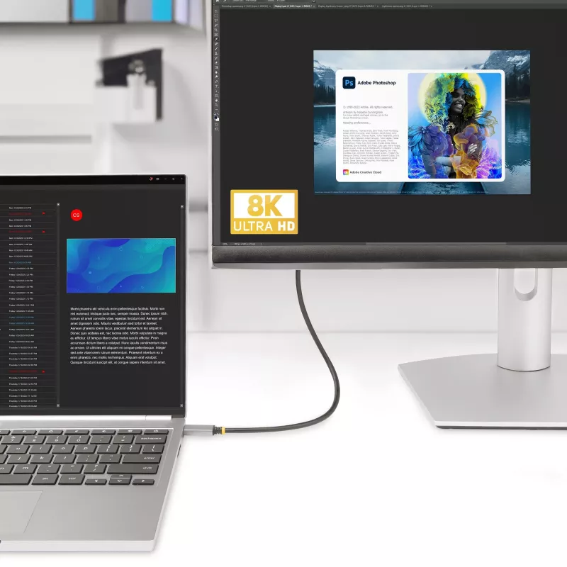 StarTech.com 2 m USB-C į HDMI adapterio kabelis, 8K 60Hz, 4K 144Hz, HDR10, USB Type-C į HDMI 2.1 vaizdo keitiklio kabelis, suderinamas su USB-C DP Alt Mode/USB4/Thunderbolt 3/4 – USB-C nešiojamojo kompiuterio prie HDMI monitoriaus