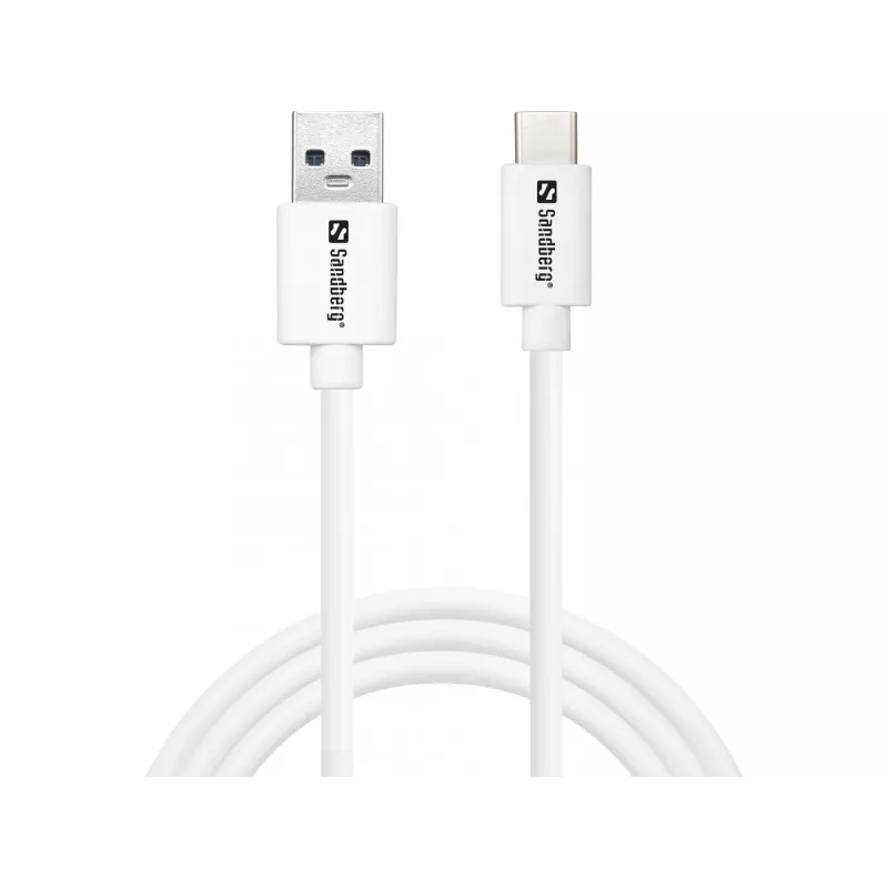 Sandberg USB-C 3.1 USB-A 3.0 1M, 1 m, USB A, USB C, USB 3.2 Gen 1 (3.1 Gen 1), kištukas/kištukas, balta