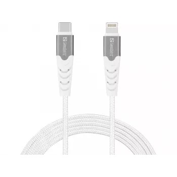 Sandberg USB-C PD to Lightning MFI 1M PRO, 1 m, Lightning, USB C, Vyriška, Vyriška, Balta