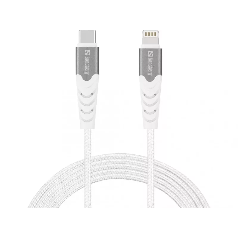 Sandberg USB-C PD to Lightning MFI 1M PRO, 1 m, Lightning, USB C, Vyriška, Vyriška, Balta