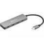 Sandberg USB-C į 4 USB-C šakotuvas, USB 3.2 Gen 1 (3.1 Gen 1) Type-C, USB 3.2 Gen 1 (3.1 Gen 1) Type-C, 10000 Mbit/s, Pilka, Aliuminis, 0,15 m