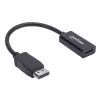 Manhattan DisplayPort 1.1 į HDMI adapterio kabelis, 1080p@60Hz, kištukas į lizdą, juoda, kabelis 15 cm, DP su skląsčiu, nebidirekcinis, trejų metų garantija, atitinka DP2HDMI