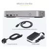 „StarTech.com“ dviejų monitorių USB4 prijungimo stotelė, dviguba 4K 120 Hz arba viena 8K 60 Hz HDMI, 100 W nešiojamojo kompiuterio įkrovimas, 2,5 GbE, USB-C kelių monitorių dokas, be tvarkyklių