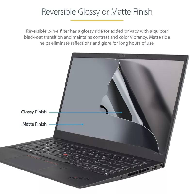StarTech.com 15,6 inch 16:9 nešiojamojo kompiuterio privatumo filtras, anti-blizgis privatumo ekranas su 51% mėlynos šviesos mažinimu, nešiojamojo kompiuterio ekrano apsauga su +/- 30 laipsnių matymo kampu, matinis / blizgus