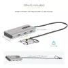 StarTech.com USB-C daugiafunkcis adapteris su prijungtu USB-C į USB-A keitikliu, du HDMI (4K30Hz/1080p60Hz), 3x USB-A 5Gbps, mini kelionių dokas, nešiojamojo kompiuterio prijungimo stotelė, 1,3 pėdos / 40 cm laidas