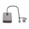 StarTech.com USB-C daugiafunkcis adapteris su prijungtu USB-C į USB-A keitikliu, du HDMI (4K30Hz/1080p60Hz), 3x USB-A 5Gbps, mini kelionių dokas, nešiojamojo kompiuterio prijungimo stotelė, 1,3 pėdos / 40 cm laidas