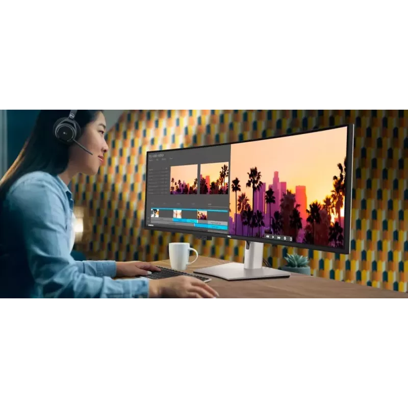 DELL UltraSharp U4924DW kompiuterio monitorius 124,5 cm (49 colių) 5120 x 1440 pikselių 5K Ultra HD LCD juodas, sidabrinis