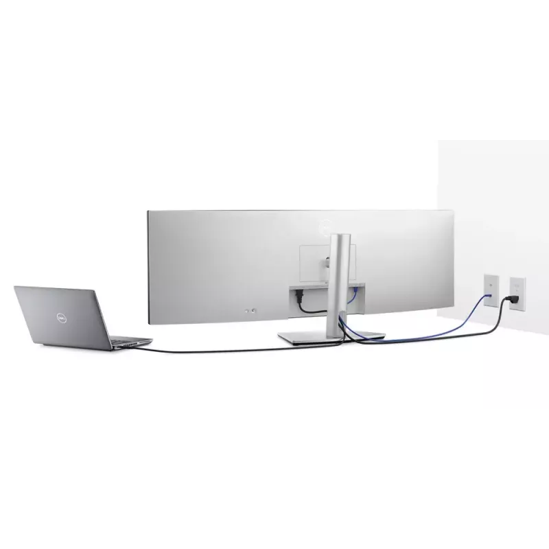 DELL UltraSharp U4924DW kompiuterio monitorius 124,5 cm (49 colių) 5120 x 1440 pikselių 5K Ultra HD LCD juodas, sidabrinis