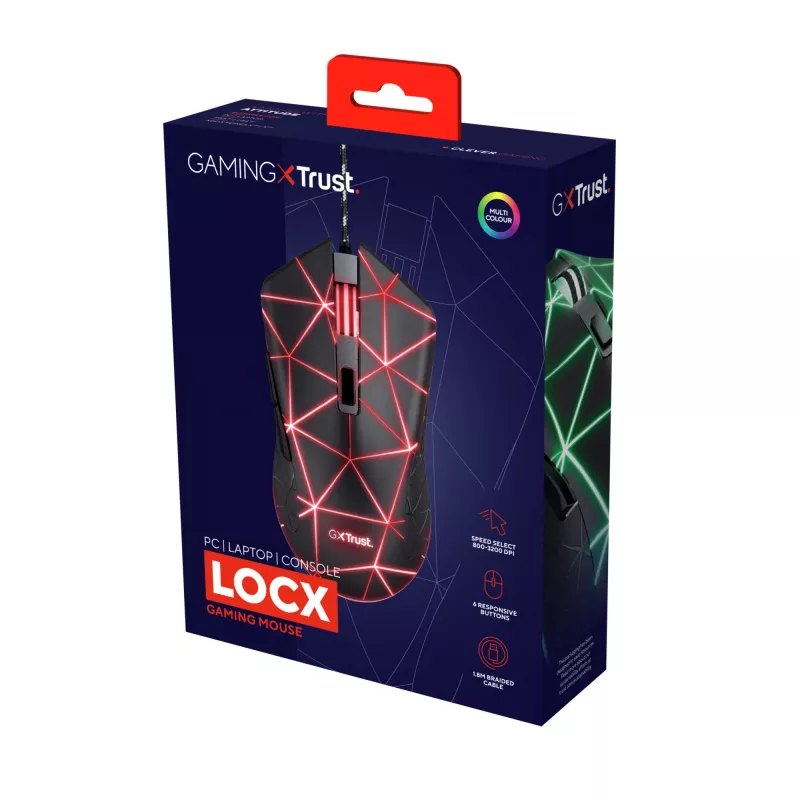 „Trust GXT 133 Locx“ pelė Žaidimų Dešiniarankiams USB Type-A Optinė 4000 DPI