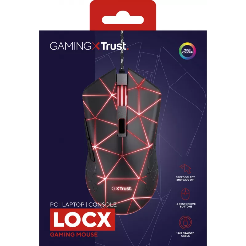 „Trust GXT 133 Locx“ pelė Žaidimų Dešiniarankiams USB Type-A Optinė 4000 DPI
