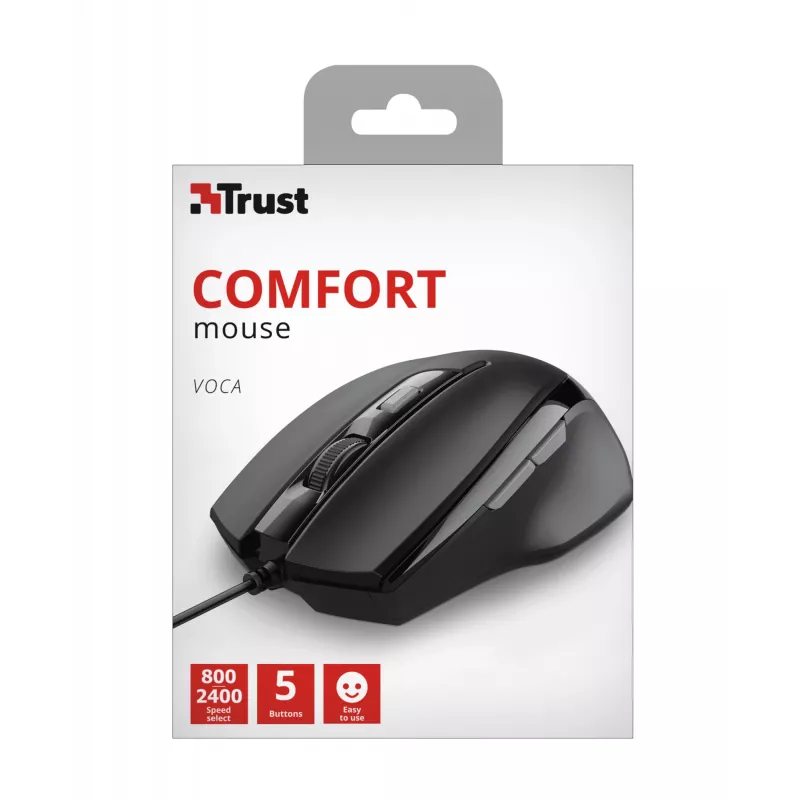Trust Voca pelė biurui dešiniarankiams USB Type-A optinė 2400 DPI