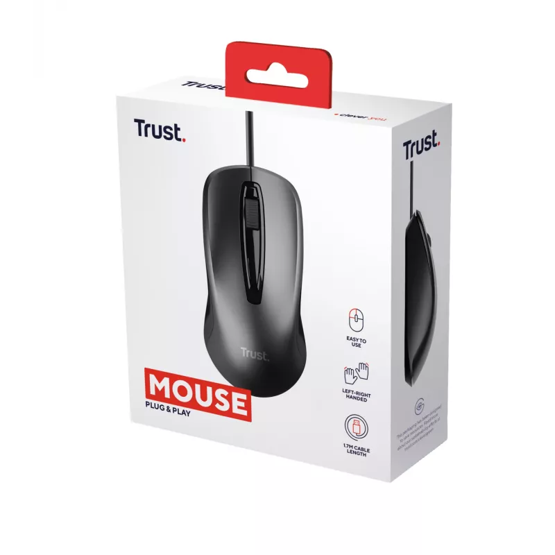 Trust 24657 pelė biuro Abiem rankoms tinkama USB Type-A optinė 1200 DPI