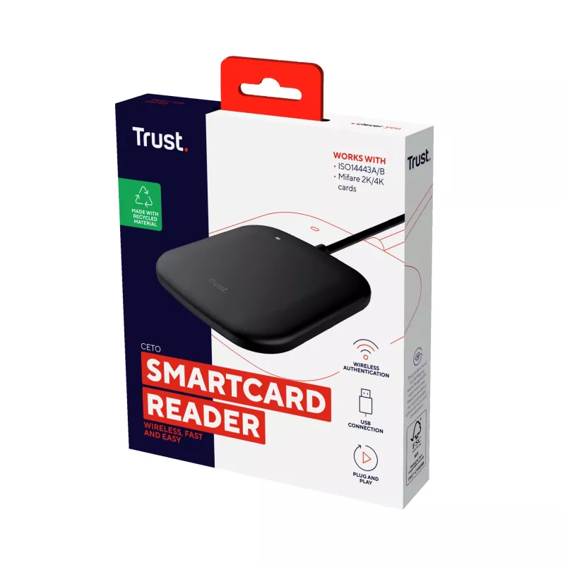 Trust Ceto išmaniųjų kortelių skaitytuvas Vidaus USB USB 2.0 Juoda
