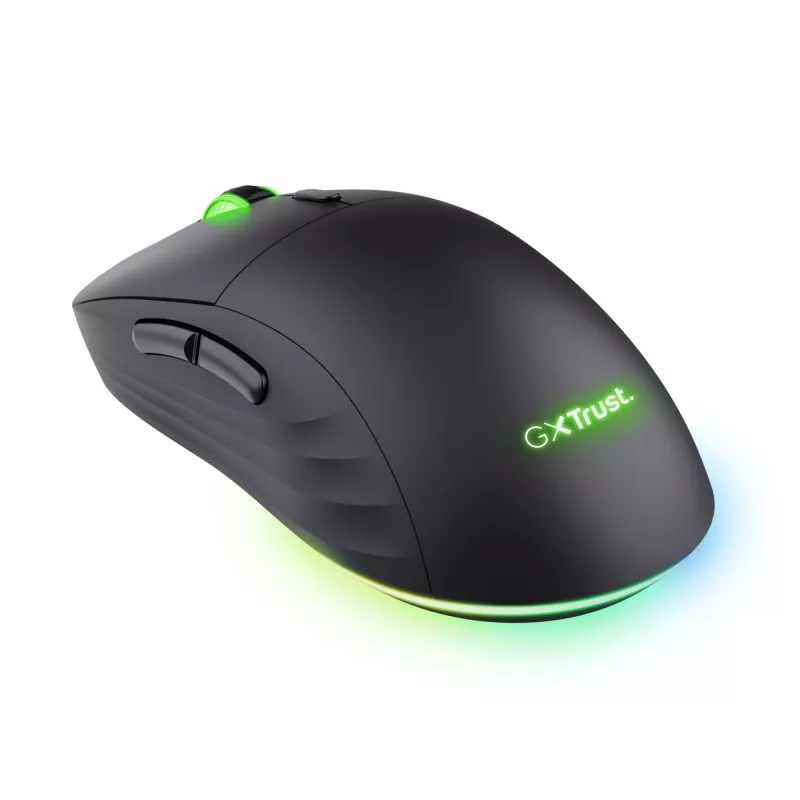 „Trust GXT 927 Redex+“ pelė, žaidimų, dešiniarankiams, RF belaidė + USB A tipo, lazerinė, 25600 DPI